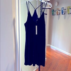 Elegant Blue Velvet Dress